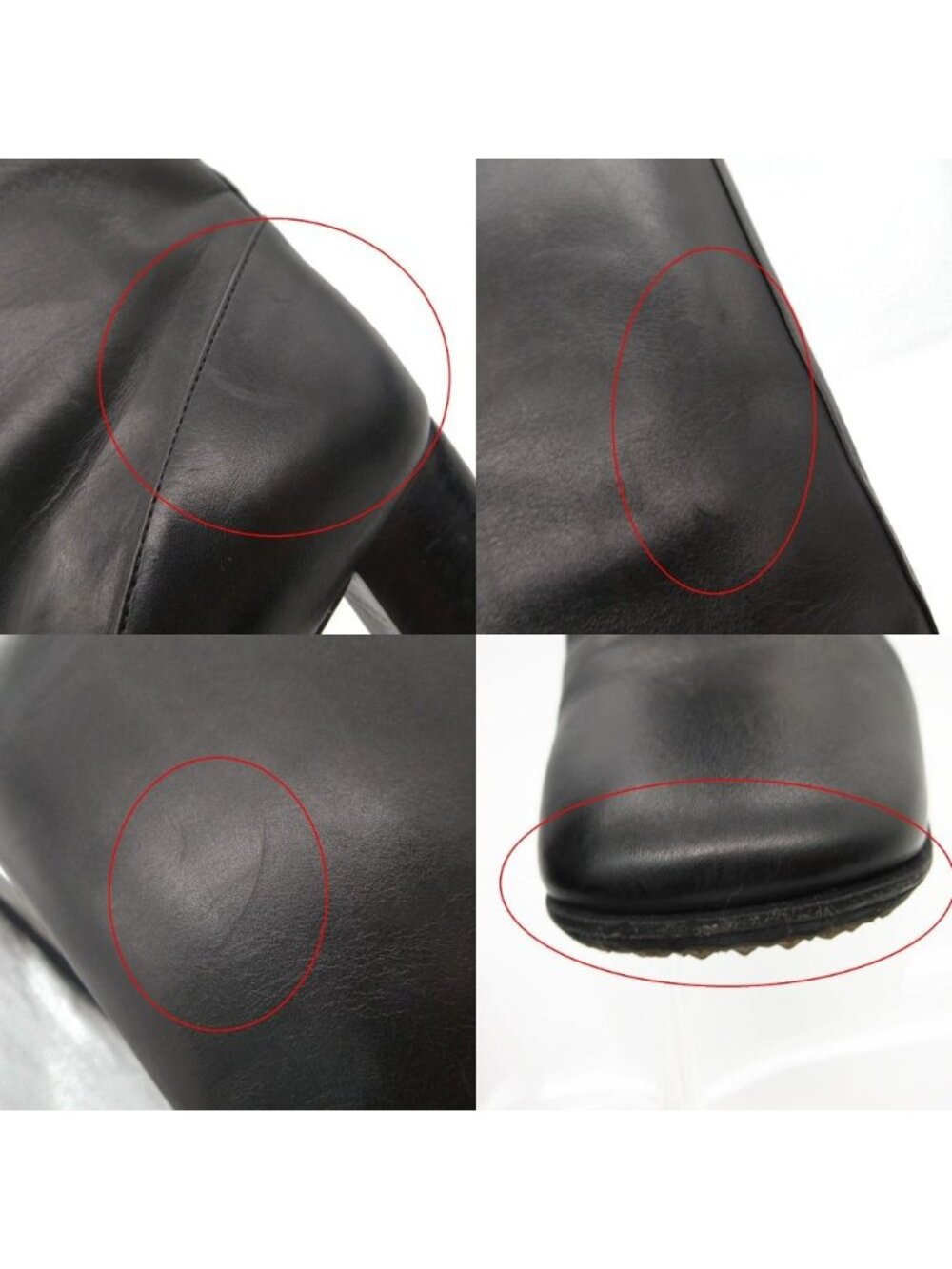 Louis Vuitton Boots Gold Buckle Leather Long Shoes Chunky Heels Side Zip Black - Picture 10 of 10